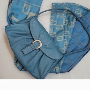 Vintage Elegant Blue Leather Handbag